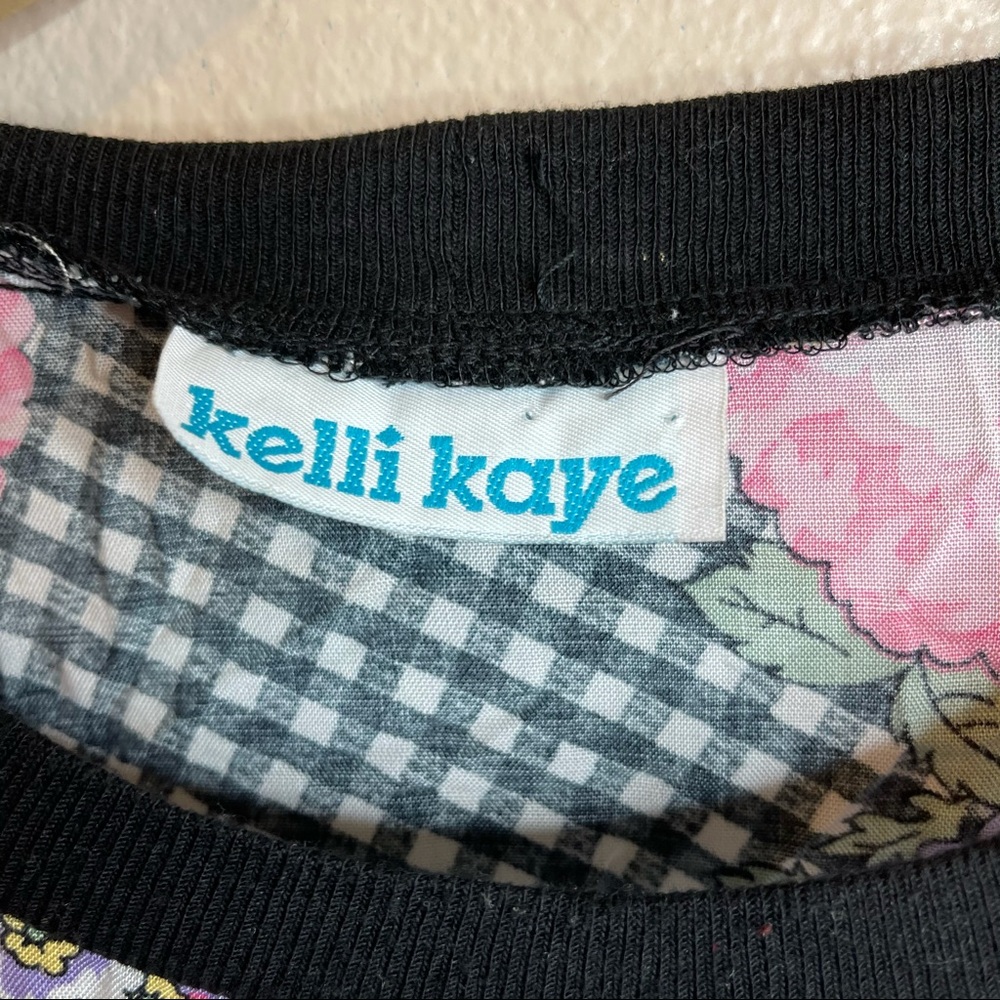 Vintage 90s Oversized Plaid Patchwork Floral Butt… - image 4